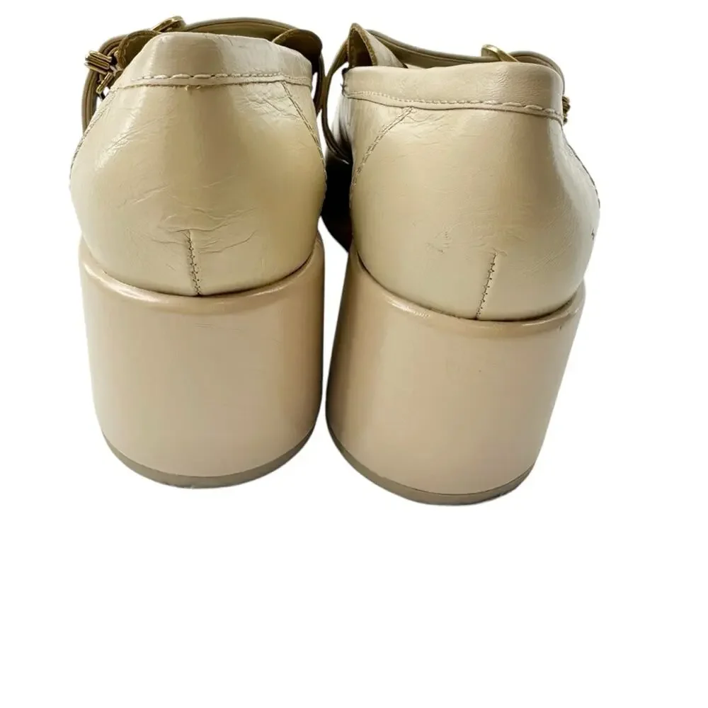 Dolce Vita Crinkle Patent leather yonder block heel loafers in sesame sz 7.5 - Picture 8 of 13